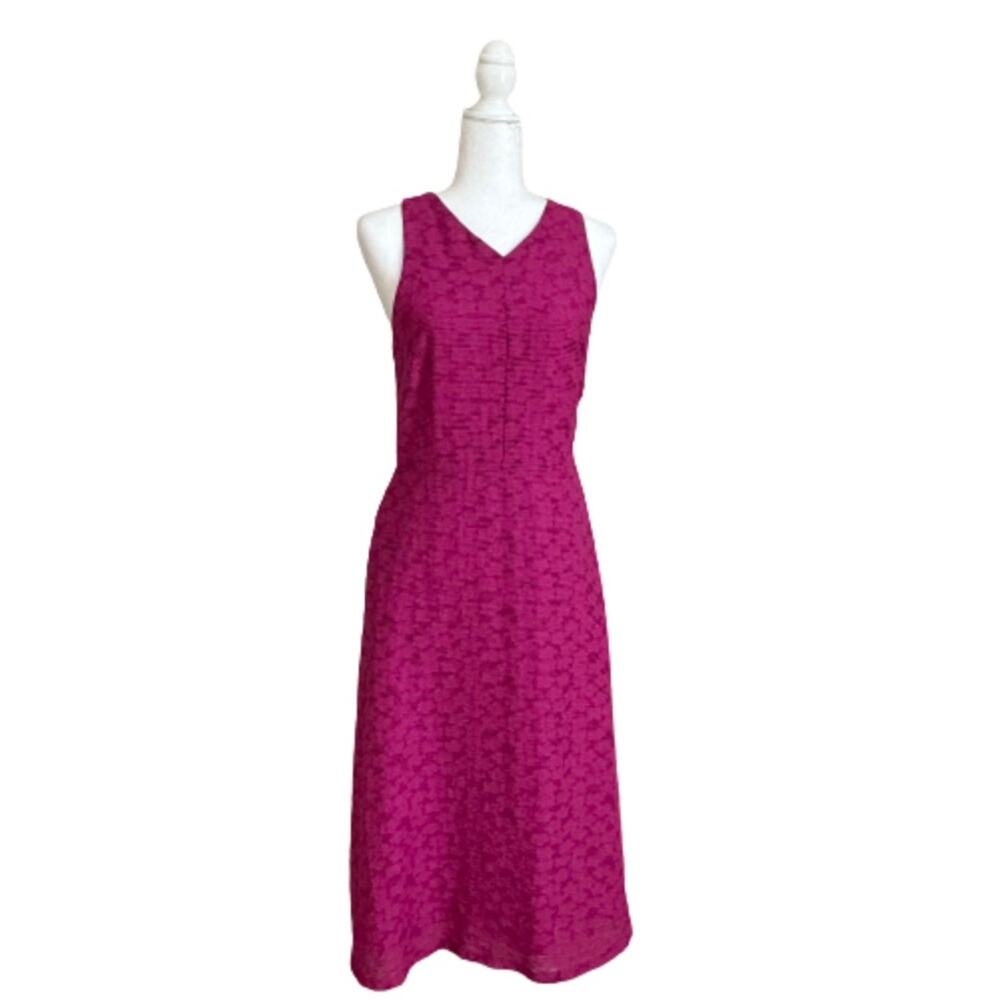 Banana Republic Dress Magenta Pink Floral Lace Sleeveless Midi Size 4 NEW - Picture 2 of 12
